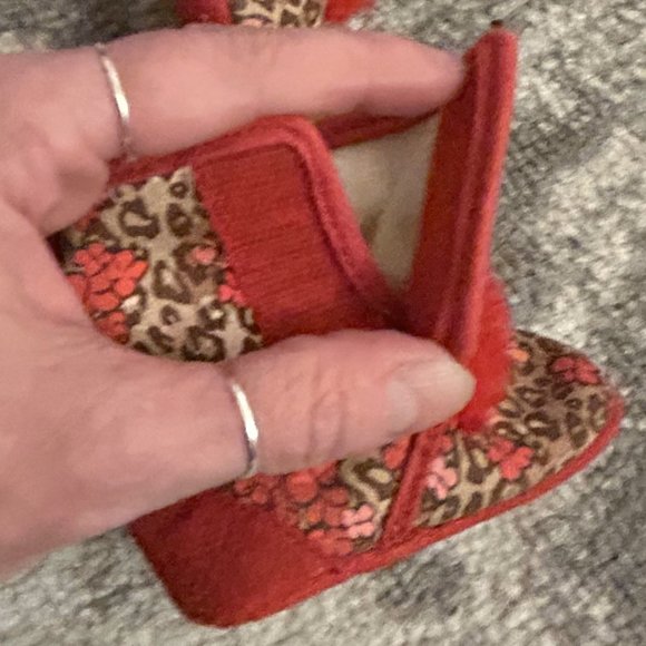 Truly Scrumptious Infant Soft Sole Pink, Brown and Floral Boots - Picture 5 of 6